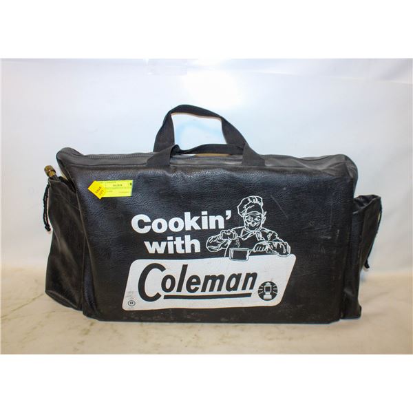 COLEMAN CAMPSTOVE IN LEATHER CARRY CASE