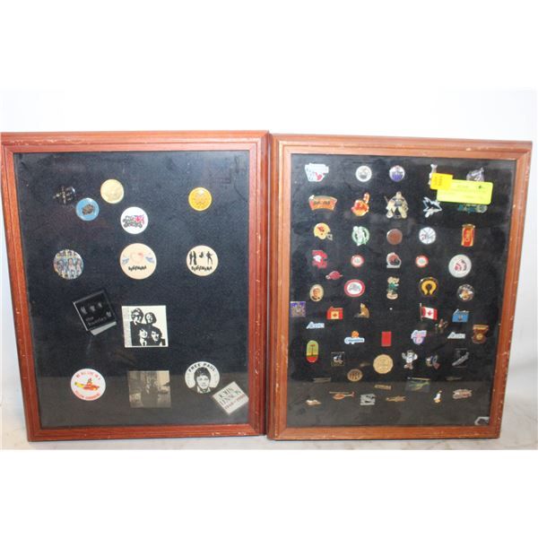 LOT OF 2 SHADOW BOXES WITH PIN COLLECTION