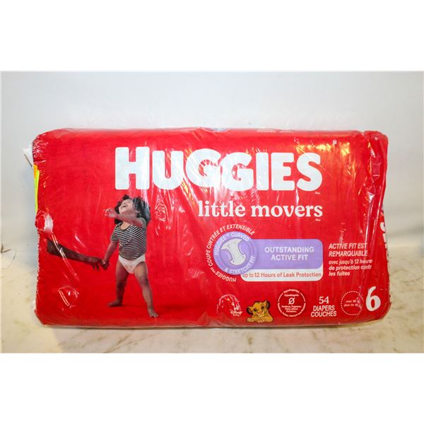 NEW SEALED 54 COUNT SZ 6 DIAPERS LITTLE MOOVERS