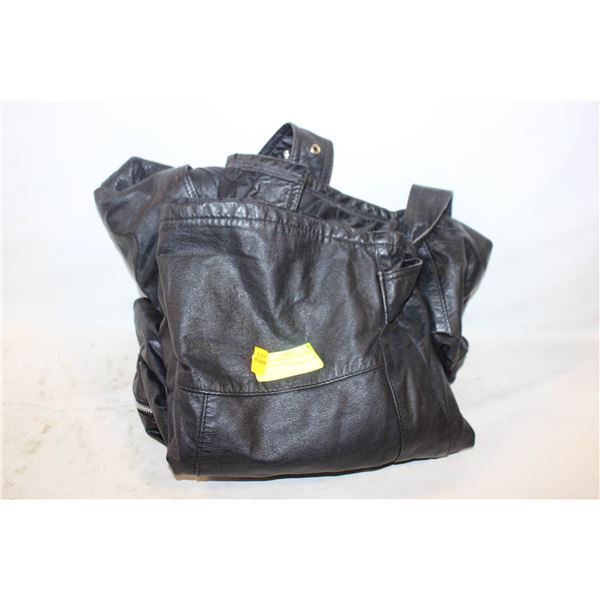 VINTAGE MENS LEATHER BIKER COAT 34/36-ESTATE