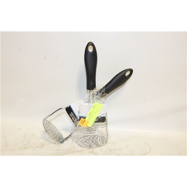 2 PACK MAINSTAYS POTATO MASHER STAINLESS