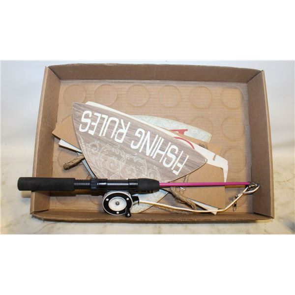 FISHING RULES WALLHANGING+FISHING ROD