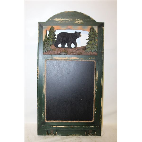 NEW BEAR CHALKBOARD WOOD FRAME 13.5"X26"