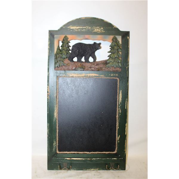 NEW BEAR CHALKBOARD WOOD FRAME 13.5"X26"