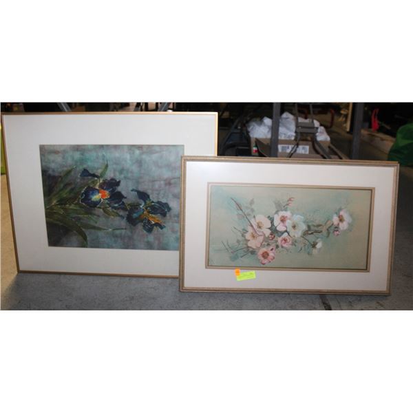 2 GOLD FRAMED PICTURES 24"X30" & 19"X30"