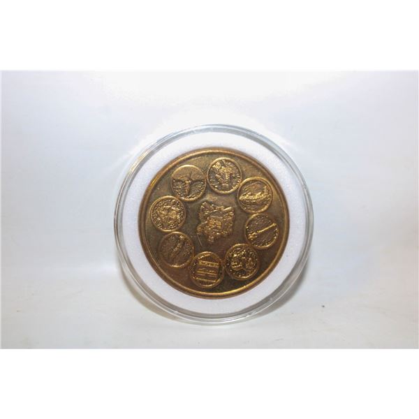 MEDALLION DEPICTING THE ALBERTA SYMBOLS