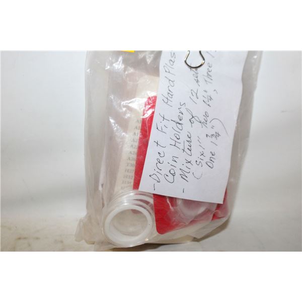 12 1X1.75" MIXED HARD PLASTIC COIN HOLDERS