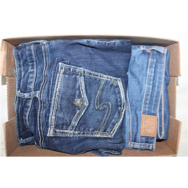 LADIES SILVER JEANS AND AMERICAN EAGLE JEANS 18R