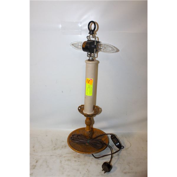 ANTIQUE CAST METAL DOUBLE ARM DESK LAMP