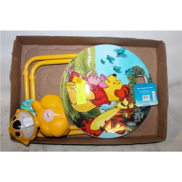 A CHILDS WINNIE-THE-POOH FLDG STOOL, &