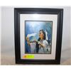 Image 1 : INDIGENOUS THEMED FRAMED MATTED AND GLASS