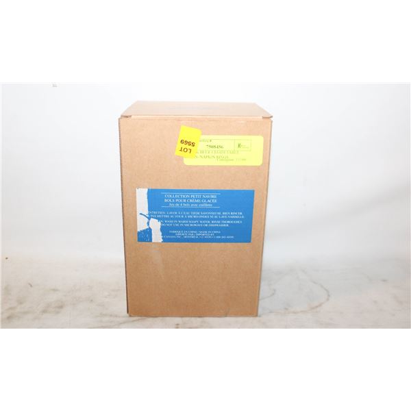 PEACOCK BLUE CLOTH TABLE NAPKINS+NAPKIN RINGS