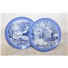 Image 1 : 2 DECORATIVE PLATES, BLUE AND WHITE 1990S