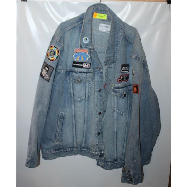 OLD NAVY 4XL DENIM JACKET WITH PATCHES