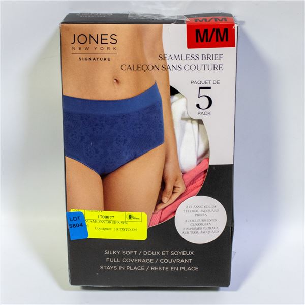 JONES SEAMLESS BREIFS 5PK MEDIUM