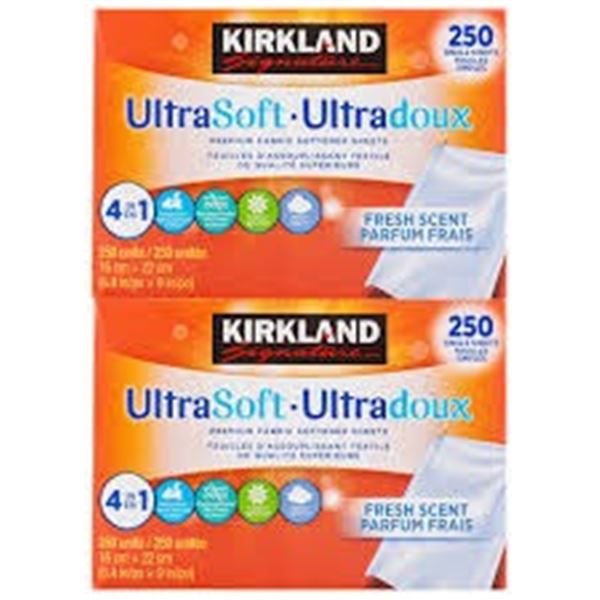 2 X 250 KIRKLAND ULTRA SOFT FABRIC SOFTENER SHEETS