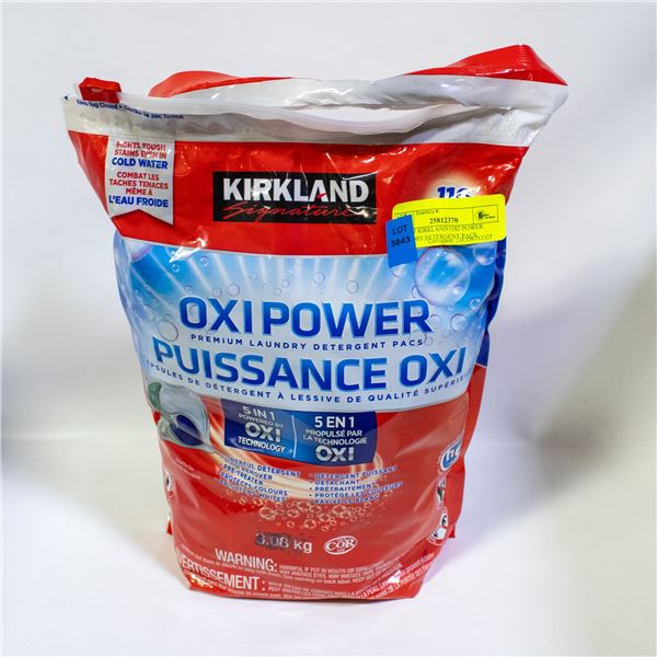 BAG OF KIRKLAND OXI POWER LAUNDRY DETERGENT PACS