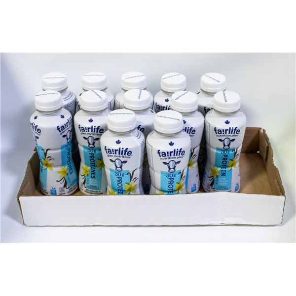 12 X 340ML FAIRLIFE VANILLA PROTEIN BOTTLES