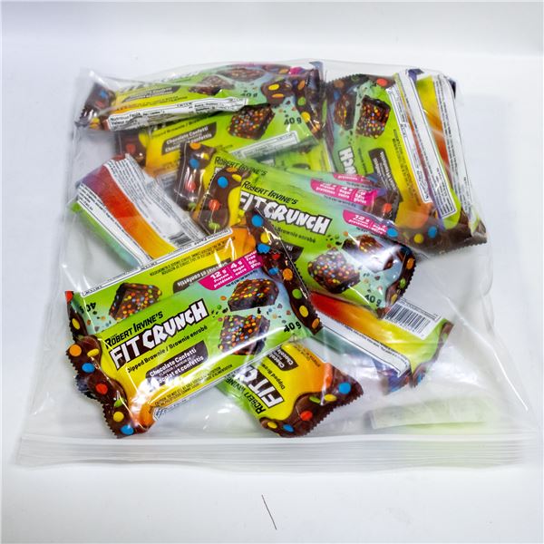 REPACKED 16 X 40G ROBERT IRVINE FIT CRUNCH BROWNIE