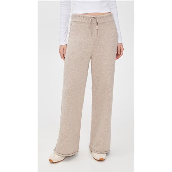 NEW LAZYPANTS WOMEN'S SWEATER PANTS TAN SIZE LRG