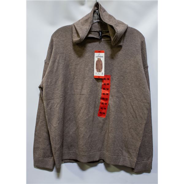 NEW LAZYPANTS HOODED SWEATSHIRT BROWN COLOR MED