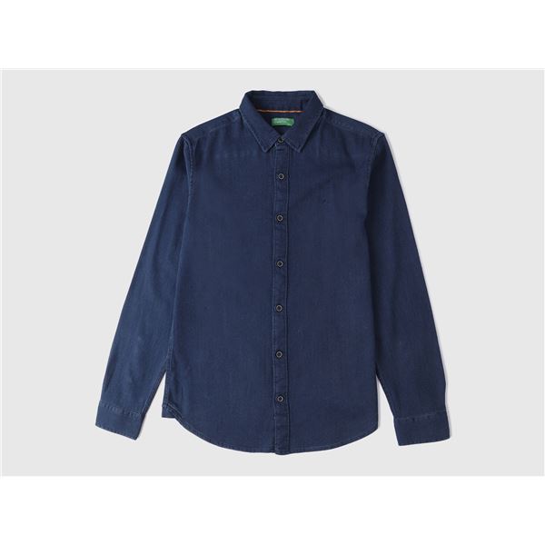 NEW UNITED COLORS OF BENETTON CORDUROY SHIRT BLUE