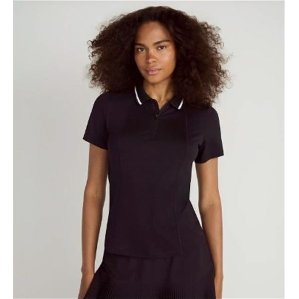 NEW MONDETTA BLACK PIQUE GOLF SHIRT SIZE MED