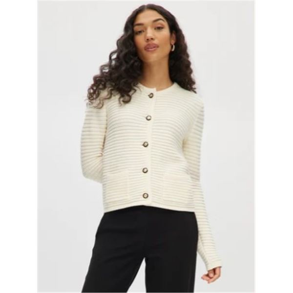NEW HILARY RADLEY IVORY CREW NECK KNITTED CARDIGAN