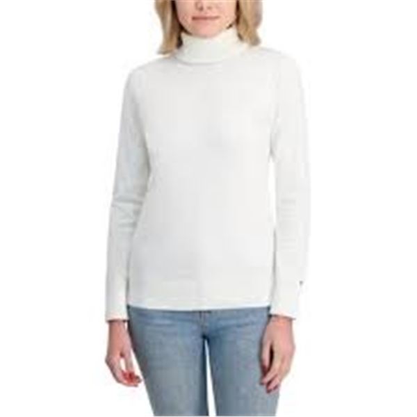 NEW TOMMY HILFIGER WOMENS TURTLENECK SM WHITE