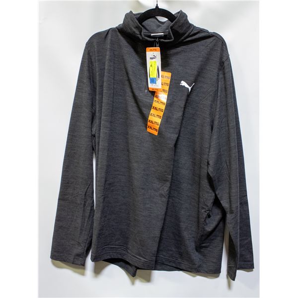 NEW PUMA QUARTER ZIP LONG SLEEVE DARK GREY WASH