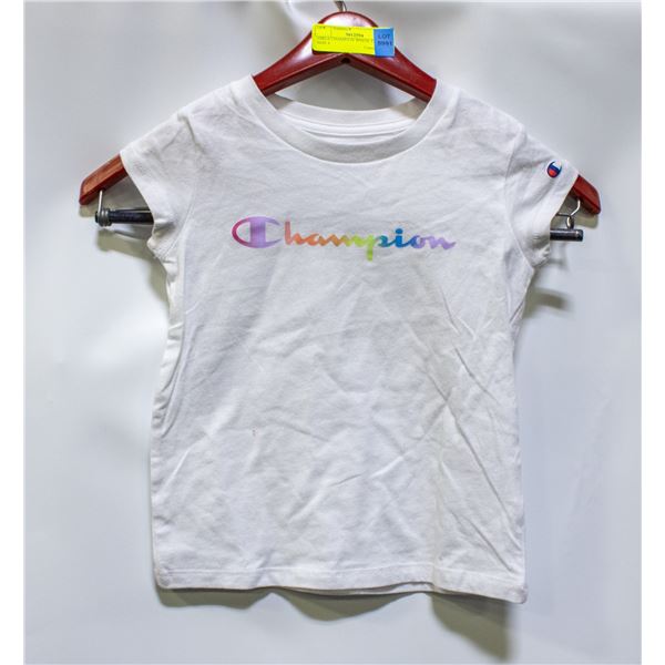GIRLS CHAMPION WHITE T-SHIRT SIZE 4