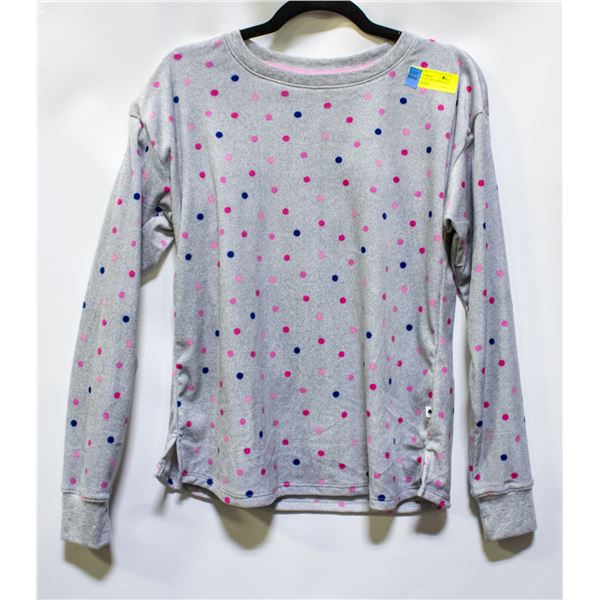 NEW KATE SPADE GREY PINK BLUE DOT SMALL PJ TOP