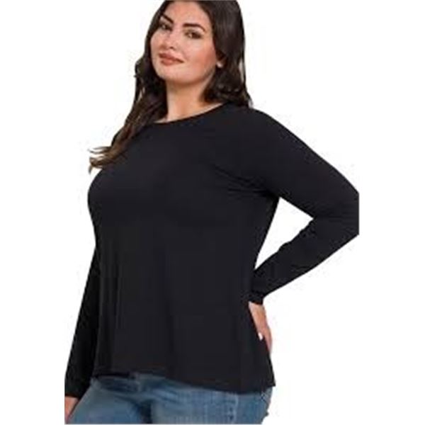 NEW WOMENS SAGE BLACK LONG SLEEVE SHIRT MEDIUM