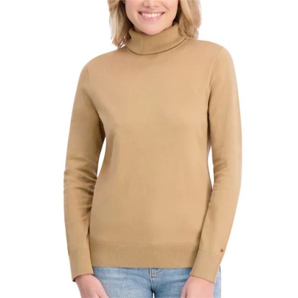 NEW TOMMY HILFIGER WOMENS TURTLENECK MED BROWN