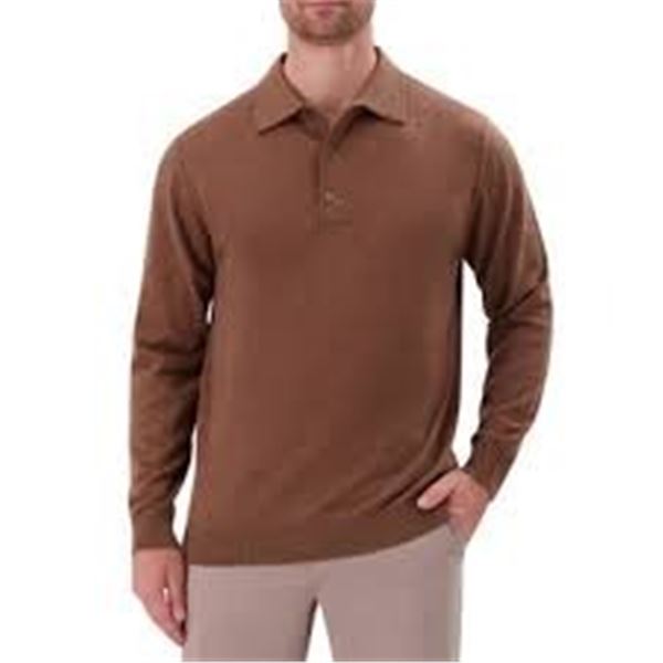 NEW CALVIN KLEIN MENS LONG SLEEVE BROWN TOP