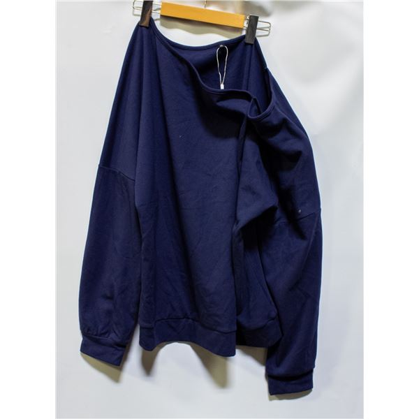 RANPHEE WOMENS NAVY OFF SHOULDER SWEATSHIRT XL