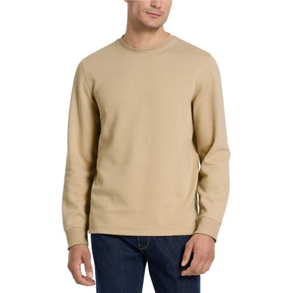 NEW VAN HEUSEN LONG SLEEVE CREW NECK TAN SZ 2XL
