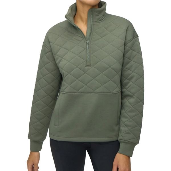 NEW TILLEY WOMEN'S MERINO QUILTED HALF ZIP SWEATER