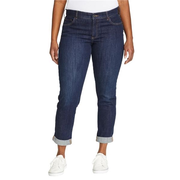 NEW EDDIE BAUER BOYFRIEND JEANS DARK WASH SZ 16