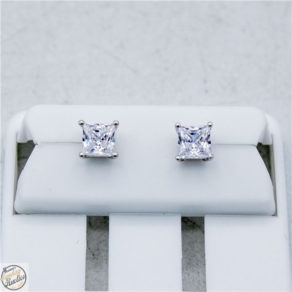 NEW SILVER PLATED SQUARE STUD EARRINGS