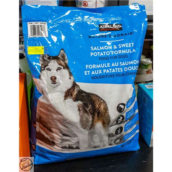15.87KG KIRKLAND SALMON & SWEET POTATO DOG FOOD