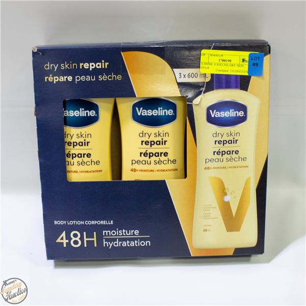 3 X 600ML VASELINE DRY SKIN REPAIR