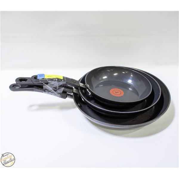 T-FAL ELITE CERAMIC NONSTICK SKILLETS 3PC