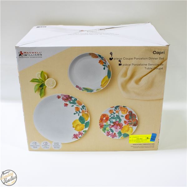 9 PIECES MAXWELL WILLIAMS PORCELAIN DINNER SET