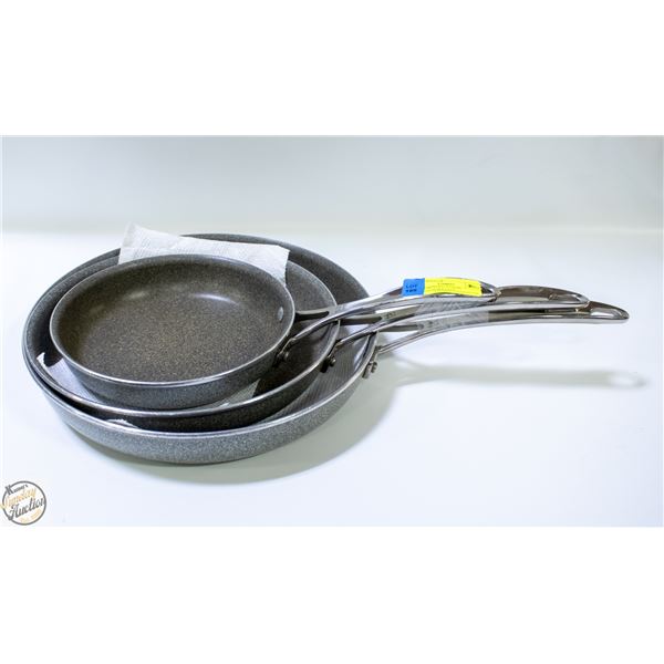 3 PIECE HENCKELS CAPRI GRANITIUM SKILLETS