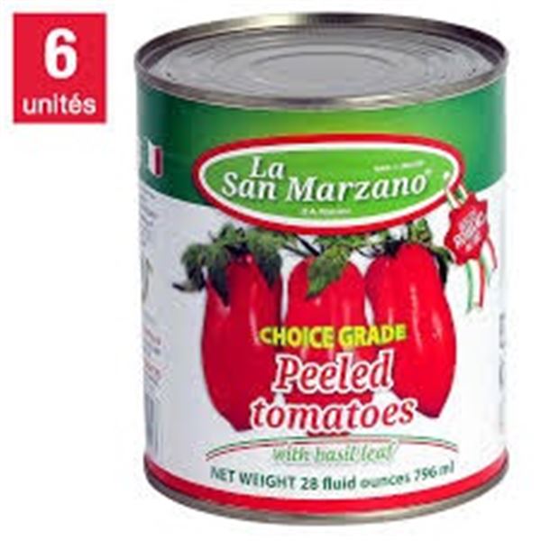 6 X 796ML LA SAN MARZANO WHOLE PEELED TOMATOES