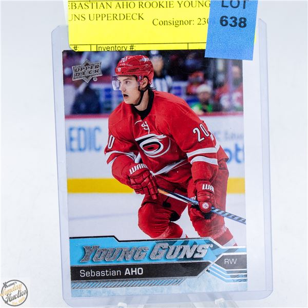 SEBASTIAN AHO ROOKIE YOUNG GUNS UPPERDECK
