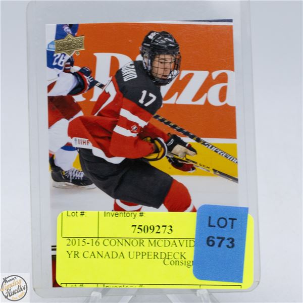 2015-16 CONNOR MCDAVID ROOKIE YR CANADA UPPERDECK