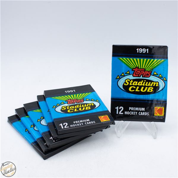 6 X 1991 SEALED TOPPS STADIUM CLUB HOCKEY 12 CARDS