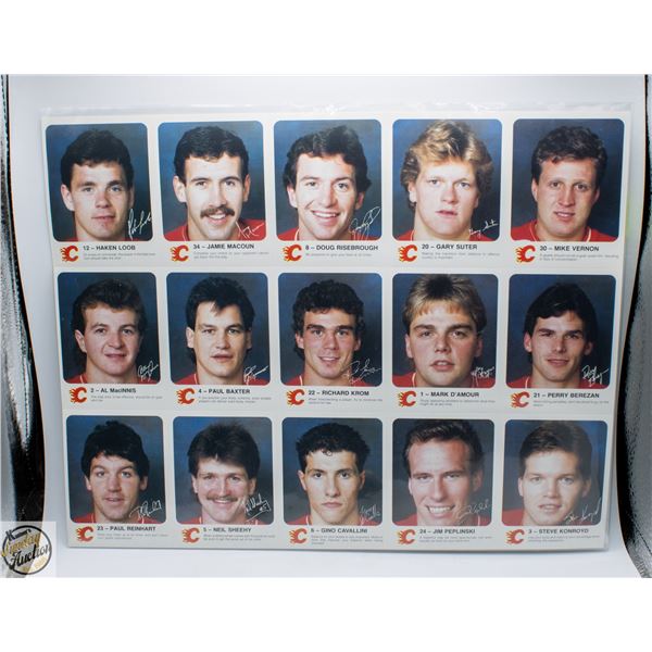 1986-87 UNCUT SHEET FLAMES VERNON PEPLINSKI